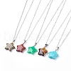 Natural & Synthetic Gemstone Pendant Necklaces NJEW-JN02159-1