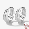 Anti-Tarnish Rhodium Plated 925 Sterling Silver Hoop Earrings WZ9806-5-1