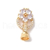Brass Micro Pave Cubic Zirconia Fold Over Clasps KK-B098-08G-03-1