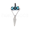 Cylinder Seed Beaded Eye Pendants PALLOY-MZ00650-01-1