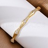 Brass Micro Pave Clear Cubic Zirconia Hinged Bangles for Women BJEW-U025-03G-3