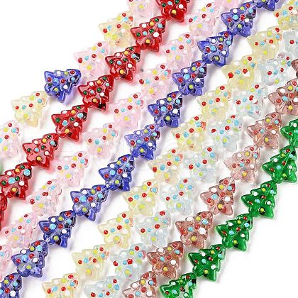 Handmade Bumpy Glass Beads Strands LAMP-F032-08-1
