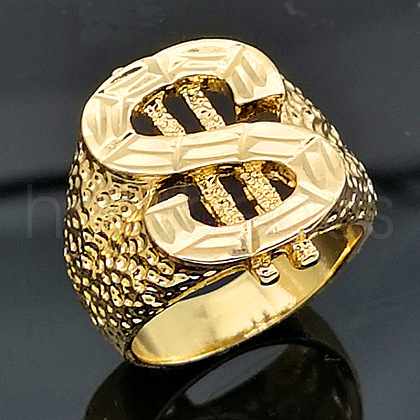 Dollar Sign Zinc Alloy Finger Rings for Men FS-WG78023-04-1