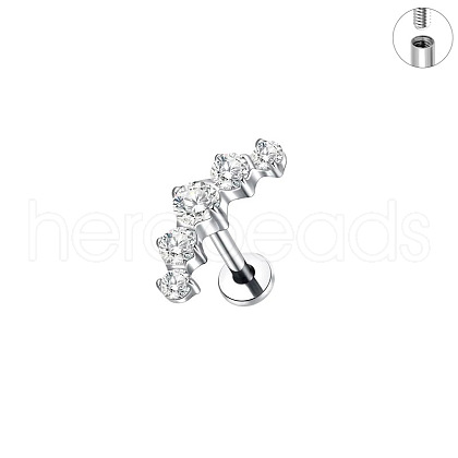 G23 Titanium Micro Pave Clear Cubic Zirconia Cartilage Earrings WG0DE3D-02-1