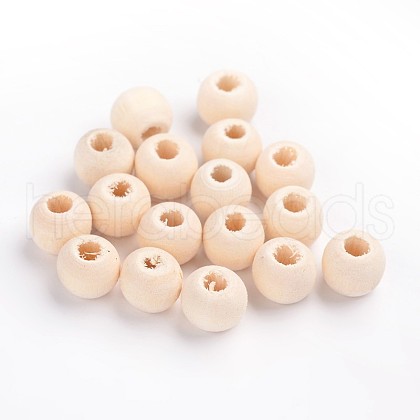 Unfinished Wood Beads WOOD-S639-1-LF-1
