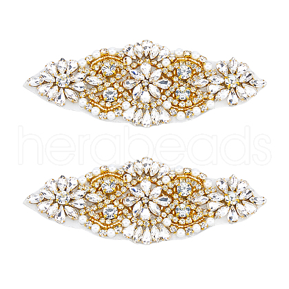 SUPERFINDINGS 2Pcs Alloy with Rhinestone Sewing Decorate DIY-FH0006-82G-1