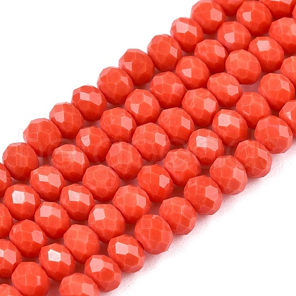 Opaque Solid Color Imitation Jade Glass Beads Strands EGLA-A044-P4mm-D21-1