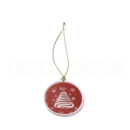 Christmas Theme Acrylic Pendant Decoration HJEW-G021-01B-1