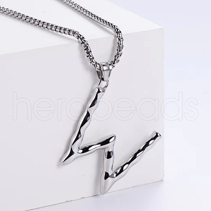 3Pcs Stainless Steel Textured Letter Pendants LW4134-23-1