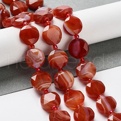 Natural Red Agate Beads Strands G-NH0004-029-1