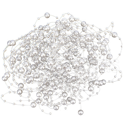 Gorgecraft 10 Strands Acrylic Imitation Pearl Beaded Trim Garland Strand OCOR-GF0001-45-03-1