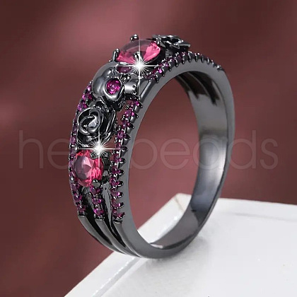 Alloy & Rhinestone Finger Rings FS-WG4F886-03-1