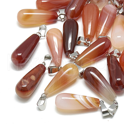 Dyed Natural Carnelian Pendants G-T081-04-1