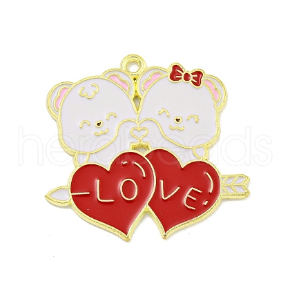 Valentine's Day Alloy Enamel Pendants ENAM-Z015-03G-06-1