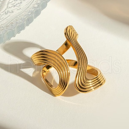 201 Stainless Steel Adjustable Cuff Rings for Women FS-WGDC2FB-02-1