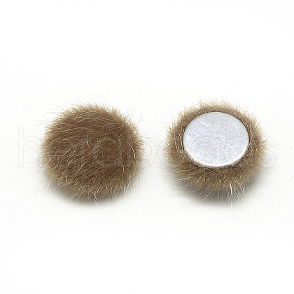 Faux Mink Fur Covered Cabochons WOVE-S084-17L-1