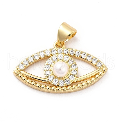 Brass Micro Pave Clear Cubic Zirconia Pendants KK-M235-13G-1