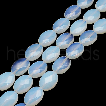 Faceted Oval Opalite Beads Strands G-R303-11-1
