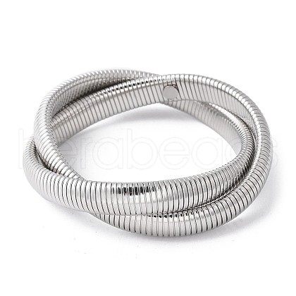 304 Stainless Steel Stretch Bracelets BJEW-A031-01I-P-1
