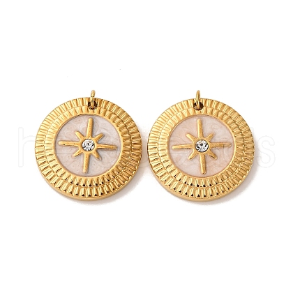 304 Stainless Steel Enamel Pendants STAS-U061-49G-1