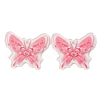 Transparent Printed Acrylic Pendants TACR-P005-02A-1