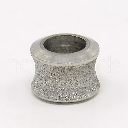 Tarnish Resistant Stainless Steel Large Hole Column Textured Beads STAS-G037-12-1