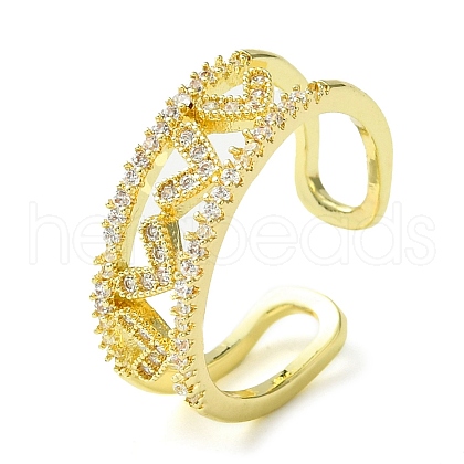 Brass Micro Pave Cubic Zirconia Ring RJEW-Z033-09A-1