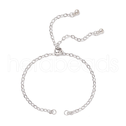 304 Stainless Steel Textured Cable Chain Slider Bracelet Making AJEW-JB01343-01-1