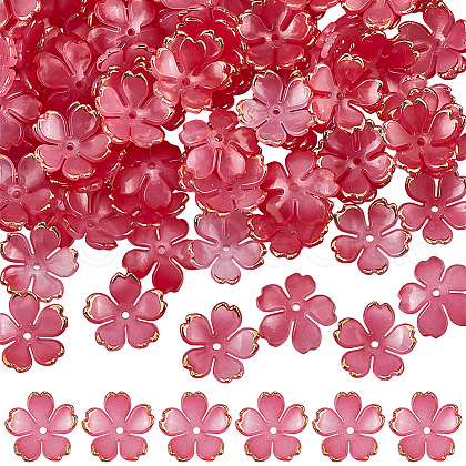 SUNNYCLUE 200Pcs Acrylic Bead Caps OACR-SC0001-83A-1