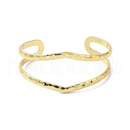 Rack Plating Brass Cuff Bangles BJEW-A137-04G-1