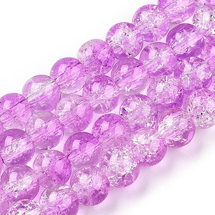 Baking Painted Crackle Glass Bead Strands CCG-S001-8mm-14-1