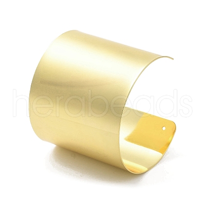 Brass Plain Wide Cuff Bangles BJEW-D039-04G-1