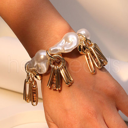Oval Alloy Charm Bracelets WGDE029-01-1