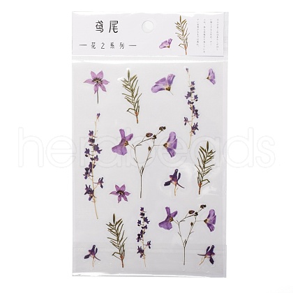 Flower Pattern Waterproof Self Adhesive Hot Stamping Stickers DIY-I063-02-1