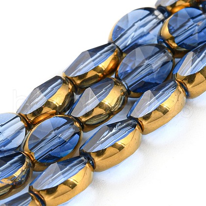 Electroplate Transparent Glass Beads Strands EGLA-G037-03A-HP04-1