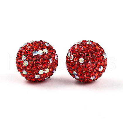 Polymer Clay Pave Rhinestone Beads RB-T018-01D-1