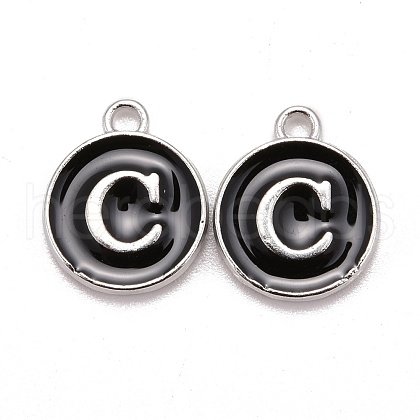 Platinum Plated Alloy Charms ENAM-S118-02C-P-1