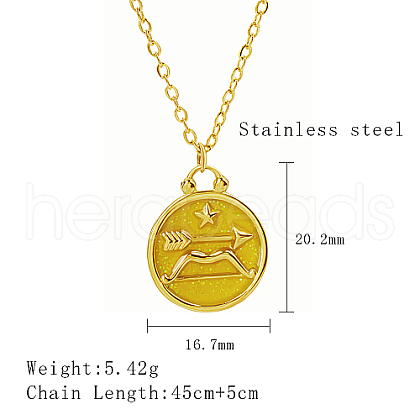 Stainless Steel Enamel Constellation Pendant Necklaces DJ0261-12-1