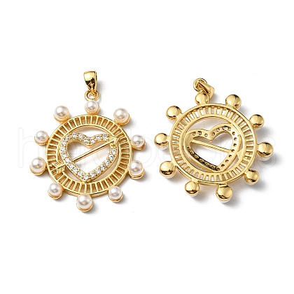 Plastic Imitation Pearl Pendants KK-P235-07G-1