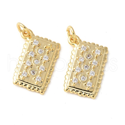 Brass Micro Pave Clear Cubic Zirconia Pendants KK-Q031-37G-1