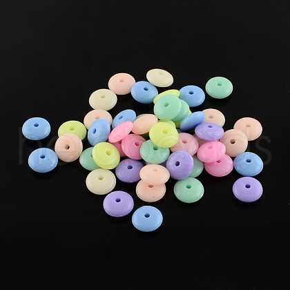 Donut Solid Color Opaque Acrylic Beads X-SACR-S037-M05-B-1