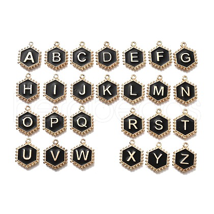 Alloy Black Enamel Pendants ENAM-K075-03B-G-1