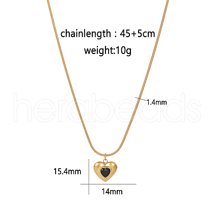Fashionable Stainless Steel Heart Pendant Necklace for Women HR1074-1-1