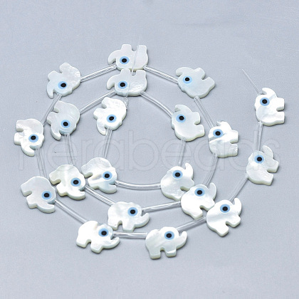 Natural White Shell Mother of Pearl Shell Beads SSHEL-N036-009-1