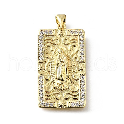 Brass Micro Pave Cubic Zirconia Pendants KK-Q066-17A-G-1