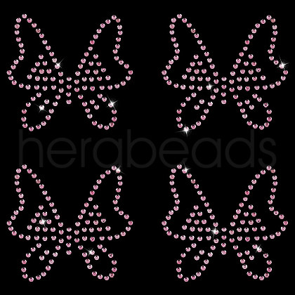 Butterfly Hotfix Glass Rhinestone DIY-WH0453-71A-01-1