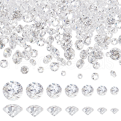 Beebeecraft 700Pcs 7 Styles Diamond Shape Grade AAA Cubic Zirconia Cabochons ZIRC-BBC0002-96-1