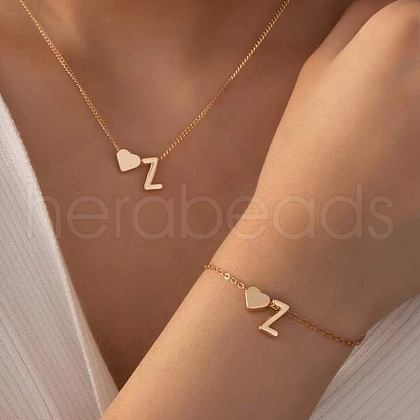 Heart Brass Pendant Necklaces & Charm Bracelets Sets FS-WGFCFF7-15-1