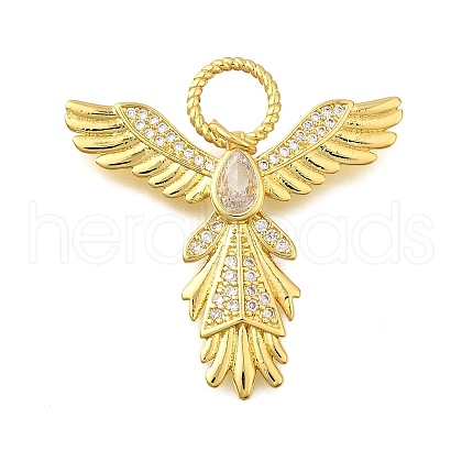 Brass Micro Pave Cubic Zirconia Pendants KK-S523-05G-1