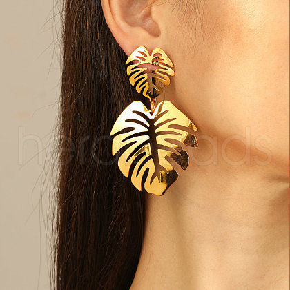 Alloy Dangle Stud Earrings WG37B66-05-1